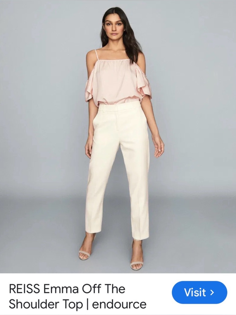 Reiss Blush Pink Off the Shoulder Top Size S